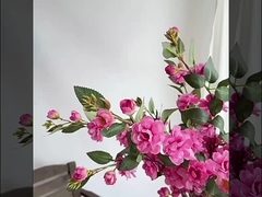 أزهار الكاميليا الاصطناعية، ترتيبات أزهار الكاميليا ذات الرؤوس المتعددة، فروع طويلة، أزهار اصطناعية