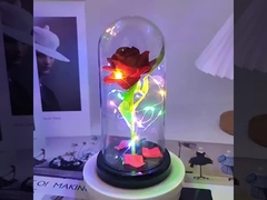 الوردة المقلدة، الزهرة الأبدية، الغطاء الزجاجي، عيد الأم، عيد الحب، ديكور هدية عيد الميلاد