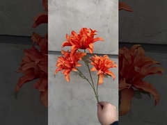 زهرة محاكاة الزفاف، ثلاث رؤوس أوركيد الأرجواني، زهرة قاعة الزفاف، ديكور المنزل، تدفق الحرير