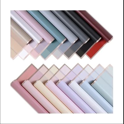 شراء ورق الحافة الذهبية الشفافة المقاومة للماء الخيار المثالي لفائف الزهور الكورية تصنيع عبر الإنترنت