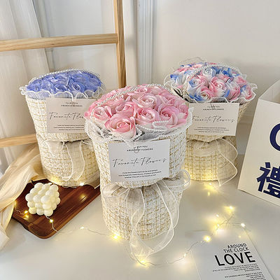 شراء زفاف الصابون في عيد ميلاد تخرج كيشي 20x35 سم مع وردة متعددة الألوان صديقة مثالية هدية تصنيع عبر الإنترنت