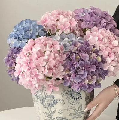 شراء ديكور المنزل زهرة اصطناعية هورتينجيا مطعم ديكور الزهور ترتيب الزفاف هورتينجيا كبيرة تصنيع عبر الإنترنت