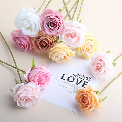 شراء المحاكاة عبر الحدود المحاكاة الاصطناعية الوردة الفردية فروع الوردة زهرة الوردة الاصطناعية زهرة الحرير الزهرة الديكور المنزلي الزهرة تصنيع عبر الإنترنت