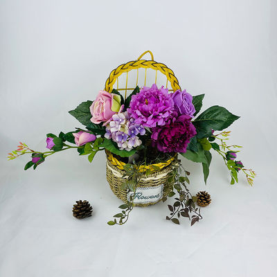 شراء مزيج جديد من الشكل الأوروبي للشجرة اليونية، بوكيت من نسيج الهيدرينزيا للزفاف المنزلي، ترتيبات الزهور على شكل قرون، وتعليق الجدار تصنيع عبر الإنترنت