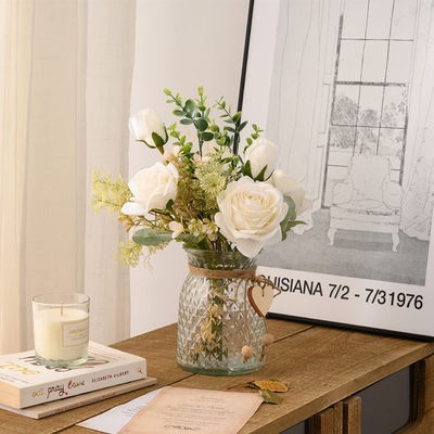 شراء أمازون مصدر باقات الورود الاصطناعية لغرفة المعيشة والديكور المنزلي، الورود الاصطناعية الزهور الاصطناعية تصنيع عبر الإنترنت