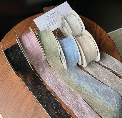 شراء 4 سم/10 متر أسود ريشة الشريط زهرة باقة التعادل تصميم شرابة لتزيين DIY مواد الأزهار تصنيع عبر الإنترنت