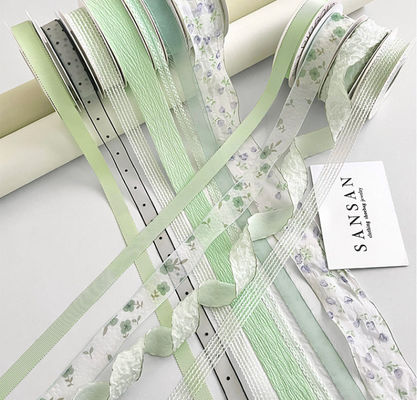 شراء 1 سم النعناع القابلة للغسيل شريط مانبو زهرة بوكيت العائمة المصنوعة يدويًا تصميم زهري DIY هدية كعكة حزمة الزخرفة تصنيع عبر الإنترنت