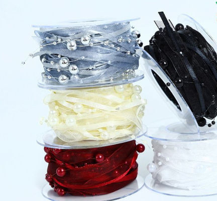 شراء الخيط الحب اللؤلؤي الشريط السلسلة اللؤلؤية أدوات التعبئة والتغليف الزهرة الحلويات الملحقات الشعر الهدية DIY الشريط 1 سم / 5m سرعة اللون تصنيع عبر الإنترنت