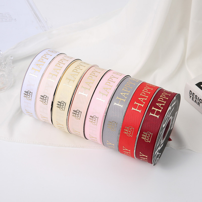 شراء مخصص مطبوعة Grosgrain هدية التفاف الشريط عيد ميلاد سعيد نمط 50Y طول online manufacture