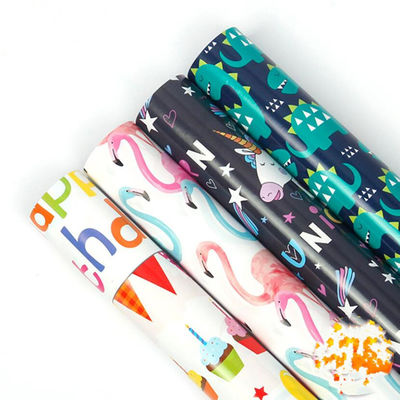 شراء طيور النحام وديناصورات الذهب هدية التفاف ورقة لفة تصميم الكرتون للأطفال online manufacture