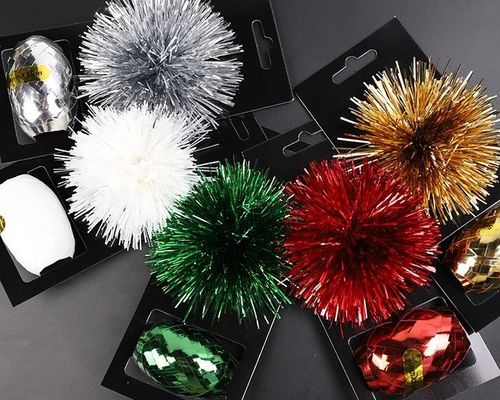 شراء 100٪ بوليستر مجعد نجمة القوس هدية الشريط التفاف مجموعة 0.5 سم لتزيين عيد الميلاد تصنيع عبر الإنترنت