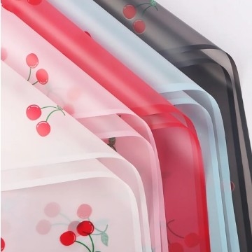 56*56سم ورق تغليف زهري مضاد للماء مع تصميم كورى شفاف