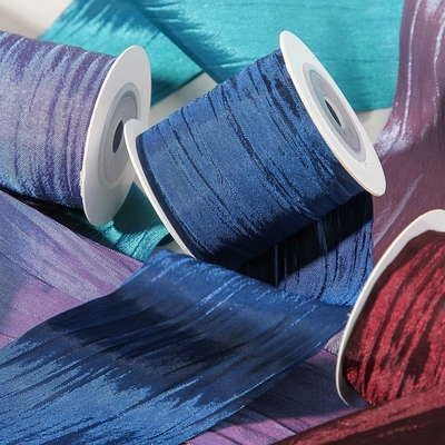 Eugen Yarn Strap Pearl Color Changing Wrinkle Strap بوليستر 5cm/50m حزمة هدية زهرة محمولة