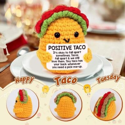 سعر جيد Positive Crochet Taco Birthday Gifts Crochet Dolls Emotional Inspirational Support Positive Present for Graduation Mom Teachers الانترنت