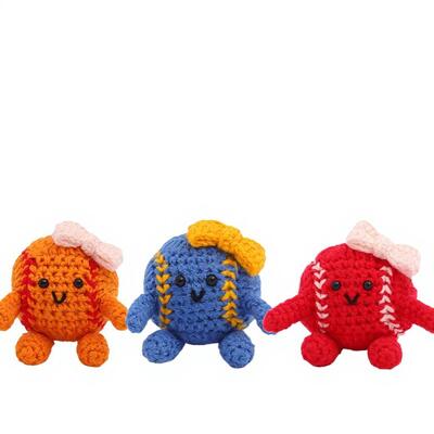 سعر جيد بيع بالجملة الساخنة الرياضة البيسبول اليدوية الكروشيت Amigurumi الدمى للزينة الزينة الهدايا العطلة الانترنت