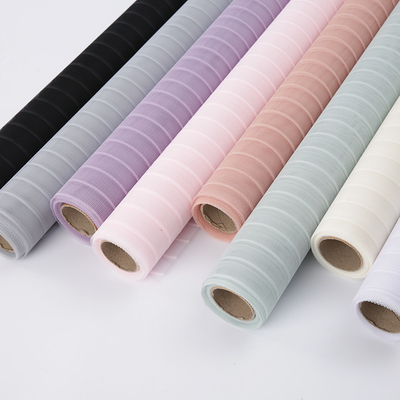 سعر جيد تغليف زهور التعبئة والتغليف البوليستر شريط ديكو شبكة لفة 70-80gsm الانترنت